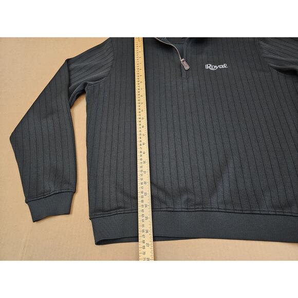 FootJoy Sweater Mens Large Black Drop Needle Performance Ribbed 1/4 Zip Pullover - Picture 7 of 11